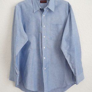 Chaps Ralph Lauren men's size17 34/35 Long Sleeve Blue Button Down Shirt